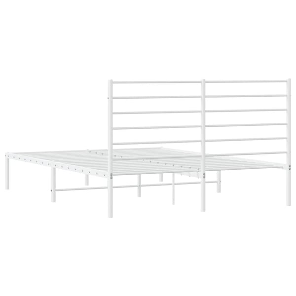 vidaXL Sengeramme i metall med hodegavl hvit 120x200 cm