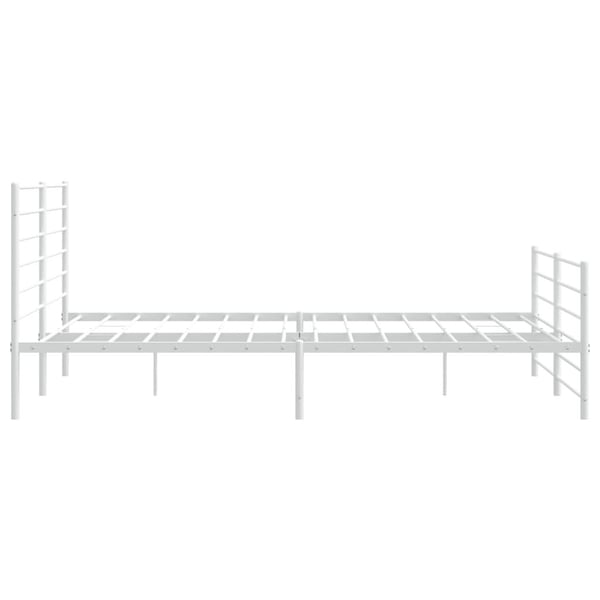 vidaXL Sengeramme i metall med hode- og fotgavl hvit 183x213 cm