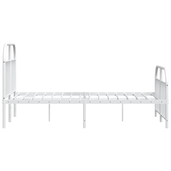 vidaXL Sengeramme i metall med hode- og fotgavl hvit 120x190 cm