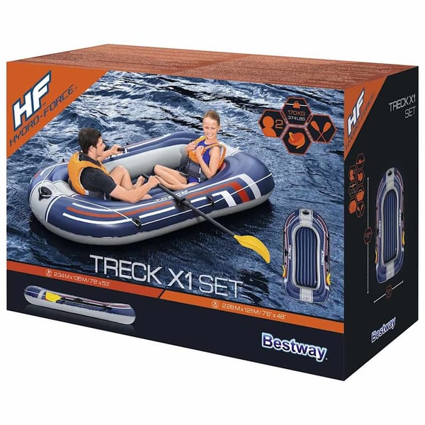 Bestway Hydro-Force Kumivene pumpulla ja airoilla sininen