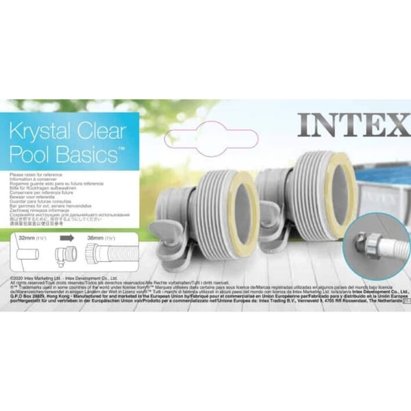 INTEX Adaptere B til slanger 2 stk 32 mm til 38 mm