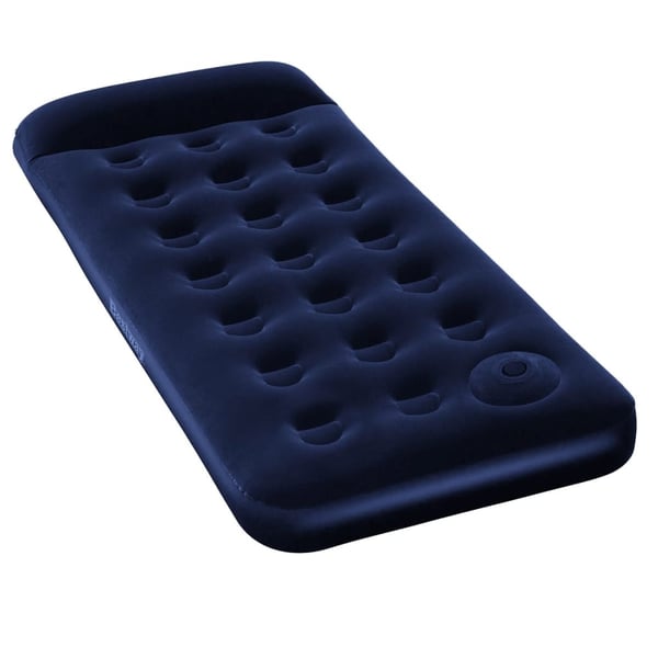 Bestway Oppblåsbar flokket luftseng med innebygd pumpe 185x76x28 cm