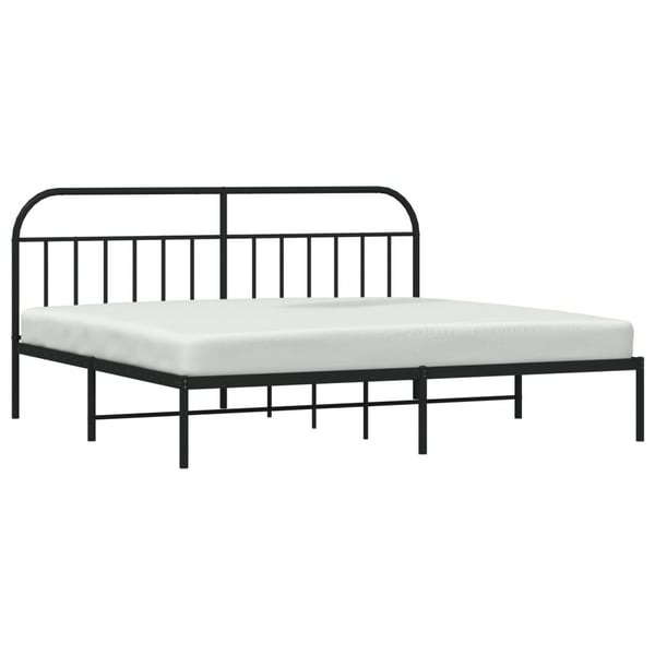 vidaXL Sengeramme i metall med sengegavl svart 193x203 cm