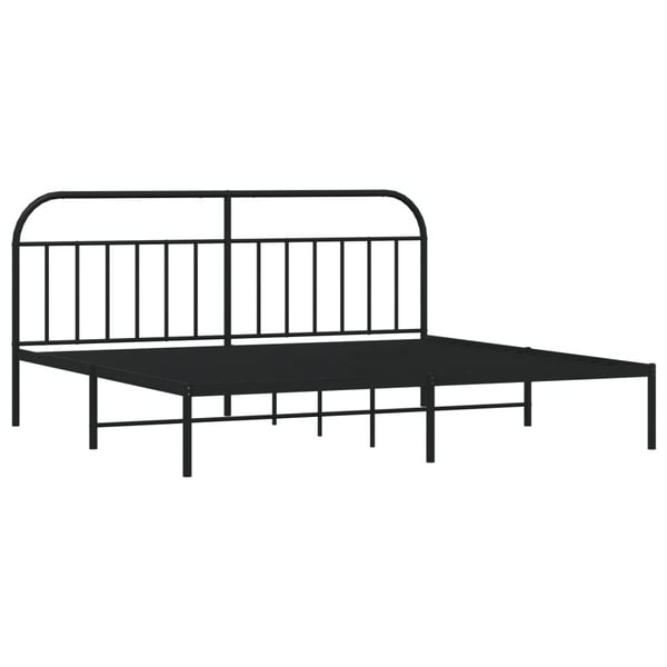 vidaXL Sengeramme i metall med sengegavl svart 193x203 cm