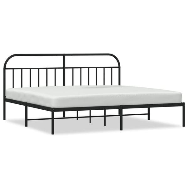 vidaXL Sengeramme i metall med sengegavl svart 193x203 cm