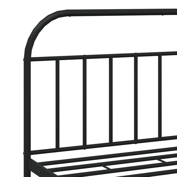 vidaXL Sengeramme i metall med sengegavl svart 183x213 cm