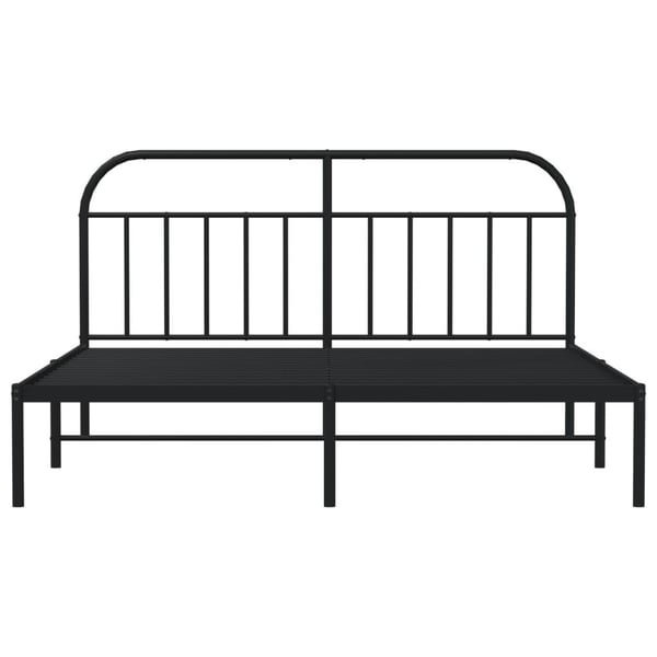 vidaXL Sengeramme i metall med sengegavl svart 183x213 cm
