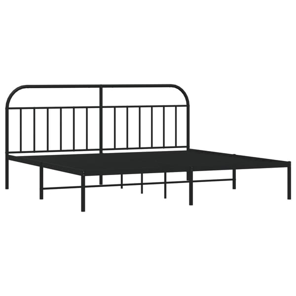 vidaXL Sengeramme i metall med sengegavl svart 200x200 cm