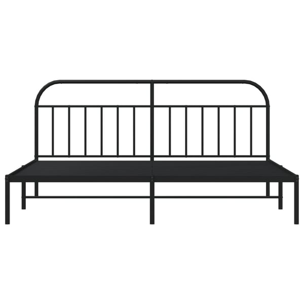 vidaXL Sengeramme i metall med sengegavl svart 200x200 cm