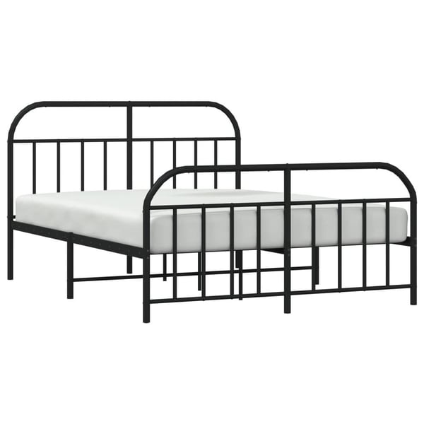 vidaXL Sengeramme i metall med hode- og fotgavl svart 183x213 cm