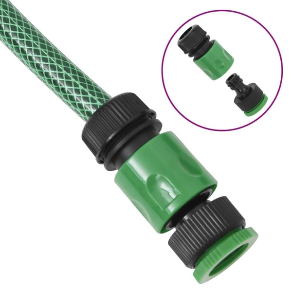 vidaXL Hageslange med monteringssett grønn 0,5" 20 m PVC