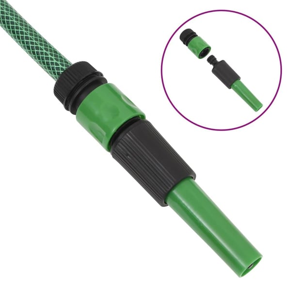 vidaXL Hageslange med monteringssett grønn 0,75" 10 m PVC