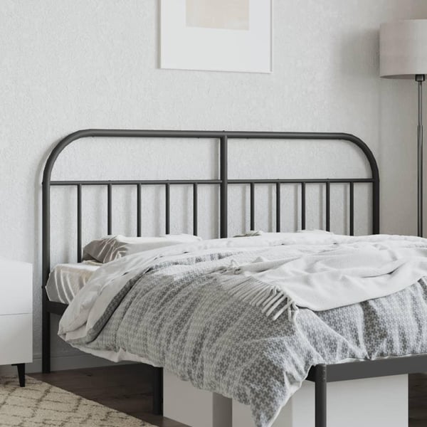 vidaXL sengegavl 180 cm metal sort
