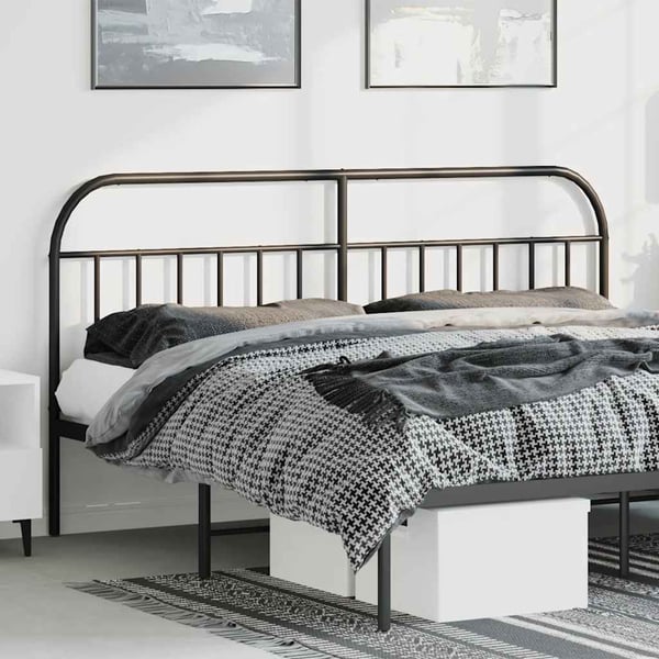 vidaXL Utskiftbar sengegavl i metall svart 193 cm
