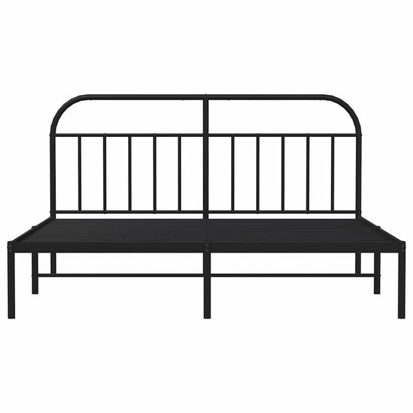 vidaXL Sengeramme i metall med sengegavl svart 180x200 cm