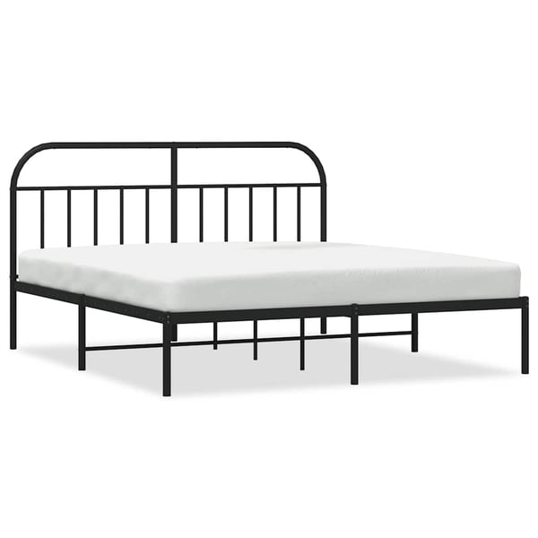 vidaXL Sengeramme i metall med sengegavl svart 180x200 cm