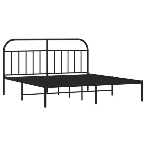 vidaXL Sengeramme i metall med sengegavl svart 180x200 cm