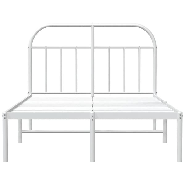 vidaXL Sengeramme i metall med hodegavl hvit 120x200 cm