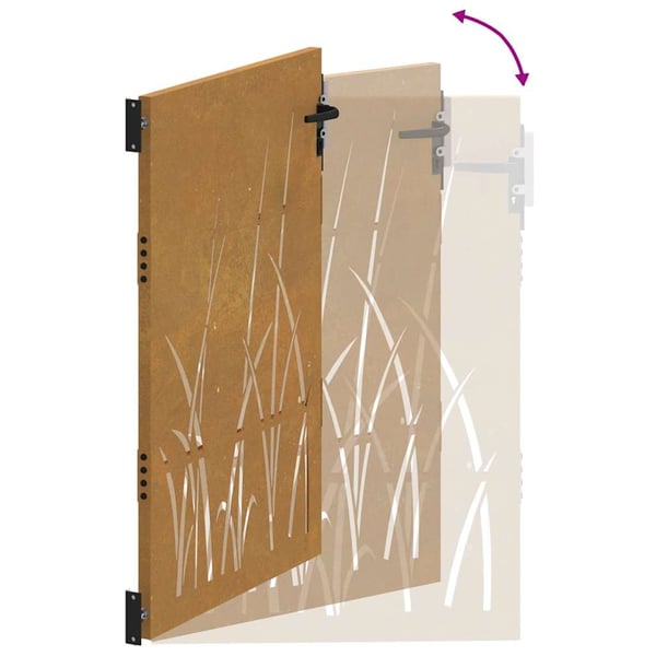 vidaXL havelåge 105x130 cm cortenstål græsdesign