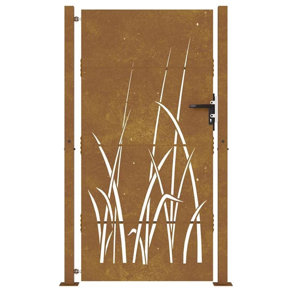 vidaXL Hageport 105x180 cm cortenstål gressdesign