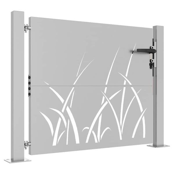 vidaXL Trädgårdsgrind 105x80 cm cortenstål gräsdesign