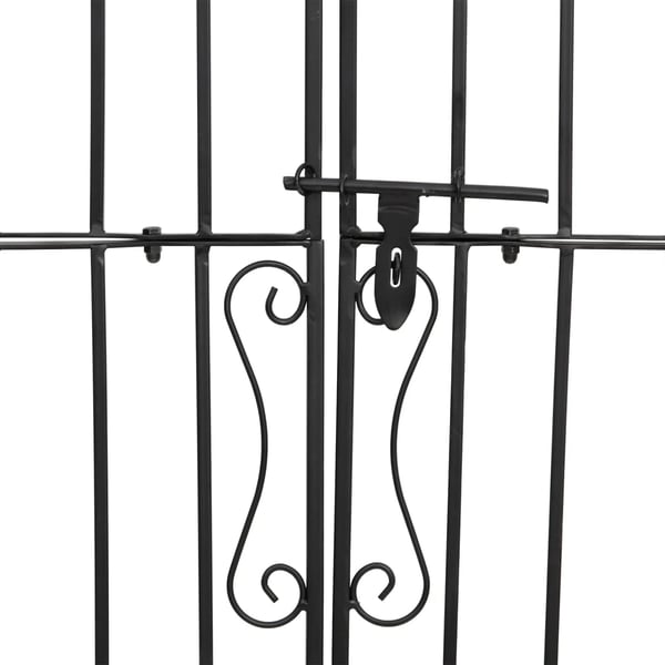 vidaXL havelåge 121x8x150 cm smedejern sort