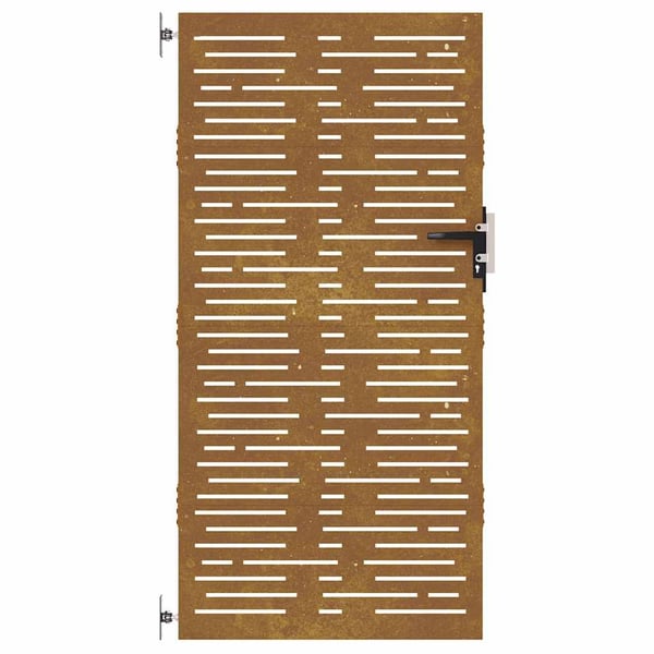 vidaXL Puutarhaportti 85x175 cm corten teräs raitakuvio