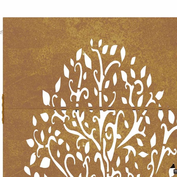 vidaXL Puutarhaportti 105x80 cm Corten-teräs, puukuvio