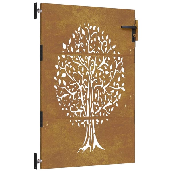 vidaXL Hageport 85x125 cm cortenstål tredesign