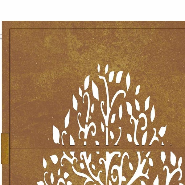 vidaXL Hageport 105x180 cm cortenstål tredesign