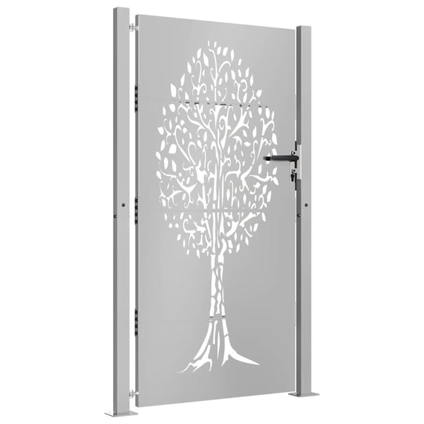 vidaXL Hageport 105x205 cm cortenstål tredesign
