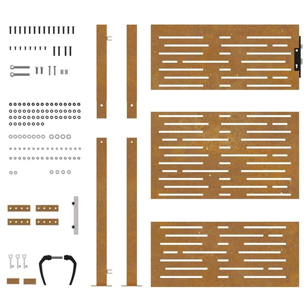 vidaXL Hageport 105x155 cm cortenstål firkantet design