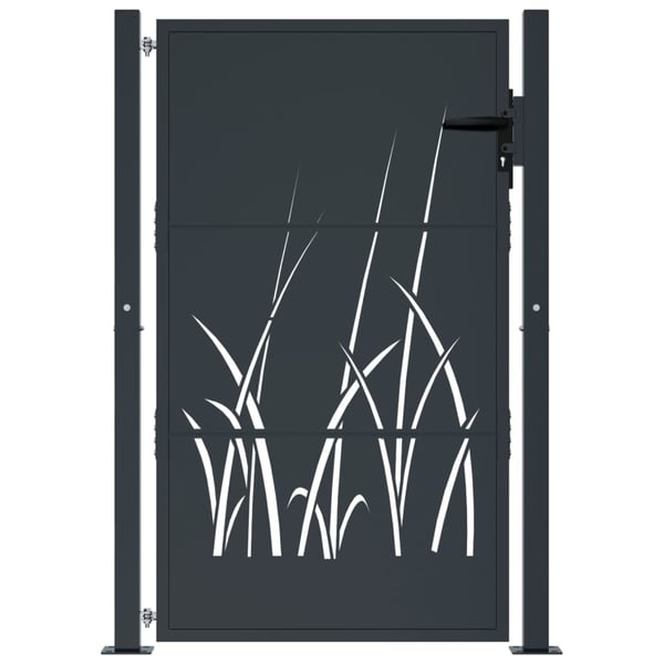 vidaXL havelåge antracit 105x130 cm stålgræsdesign