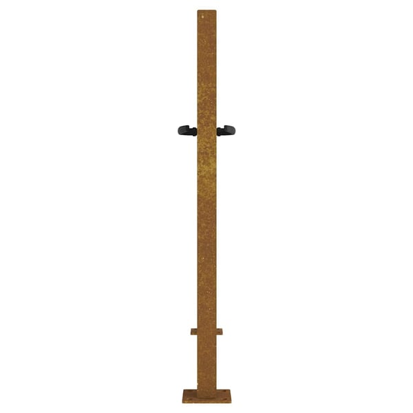 vidaXL Hageport 105x105 cm cortenstål bambusdesign