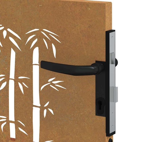 vidaXL Hageport 105x105 cm cortenstål bambusdesign
