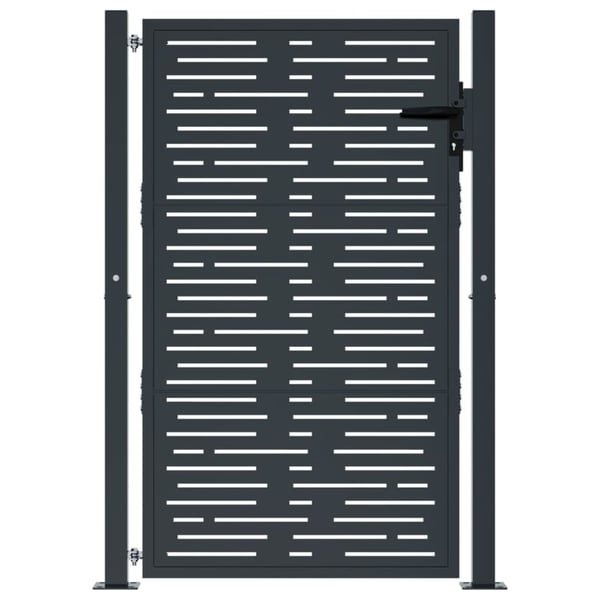 vidaXL Puutarhan portti antrasiitti 105x155 cm teräs neliönmuotoinen