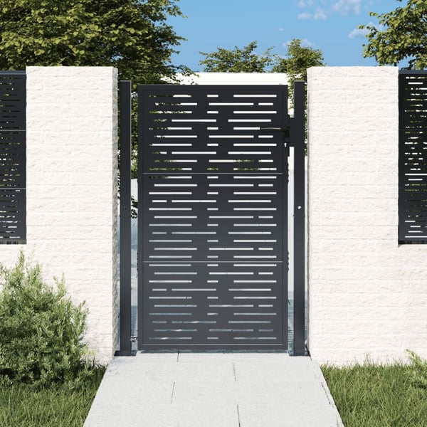 vidaXL Hageport antrasitt 105x155 cm stål firkantet design