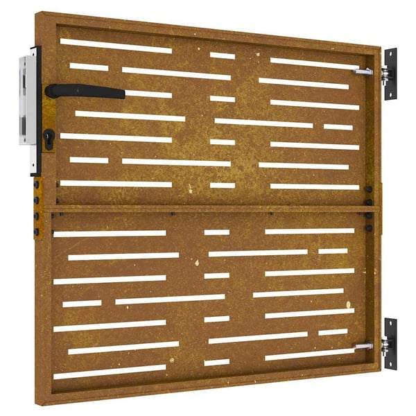 vidaXL Puutarhaportti 85x75 cm corten teräs raitakuvio