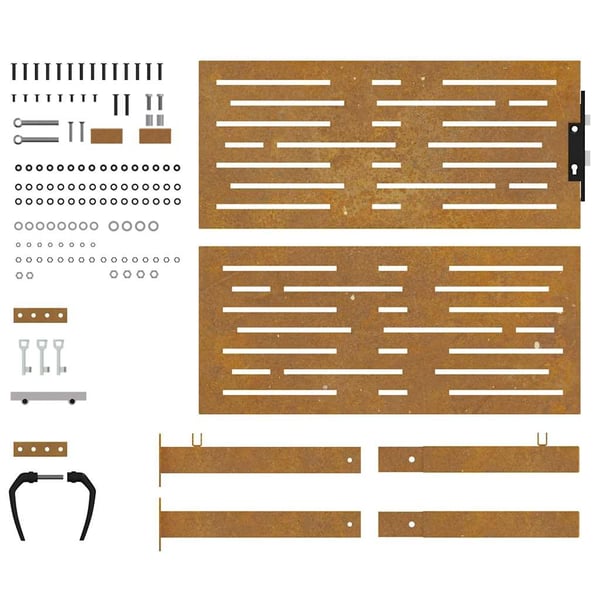 vidaXL Hageport 105x105 cm cortenstål firkantet design
