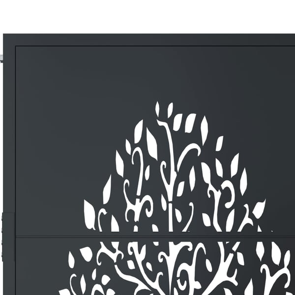 vidaXL havelåge 105x130 cm stål trædesign antracitgrå