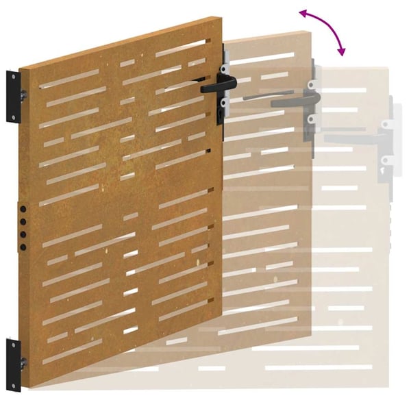 vidaXL Puutarhaportti 85x100 cm corten teräs raitakuvio