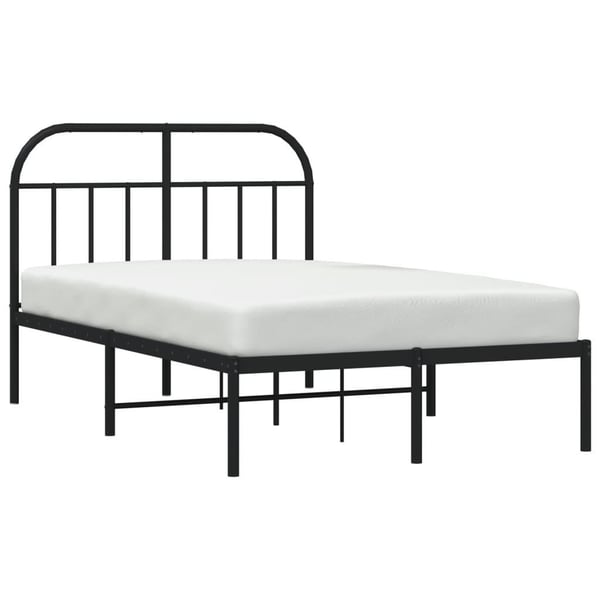 vidaXL Sengeramme i metall med hodegavl svart 120x190 cm