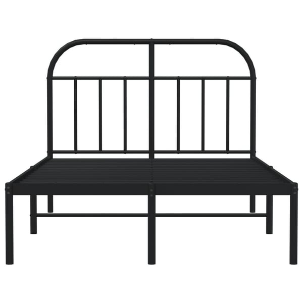 vidaXL Sengeramme i metall med hodegavl svart 120x190 cm