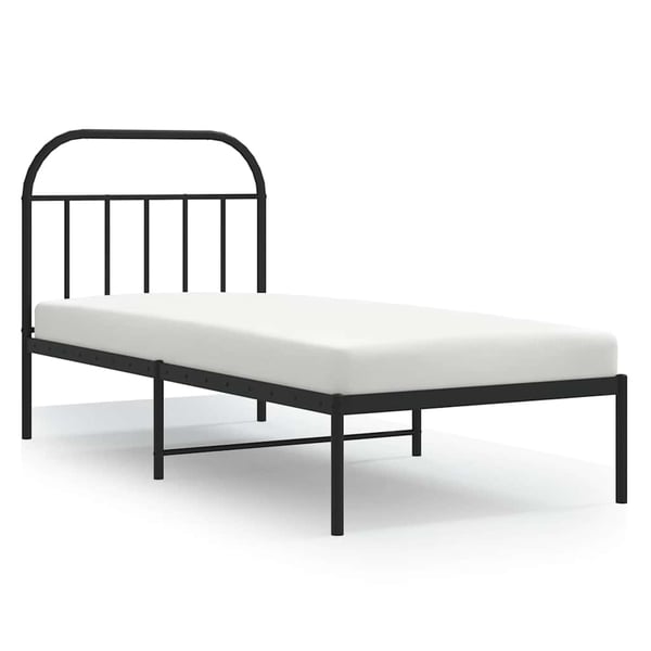 vidaXL Sengeramme i metall med hodegavl svart 90x200 cm