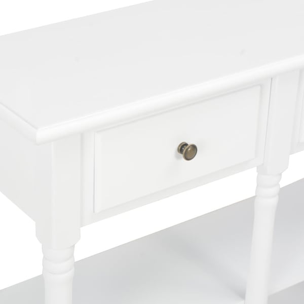 vidaXL konsolbord 110x30x76 cm konstrueret træ hvid
