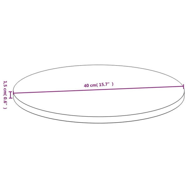 vidaXL Bordplate Ø40x1,5 cm bambus