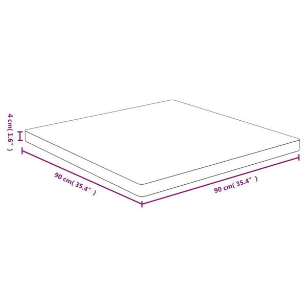 vidaXL Bordplate 90x90x4 cm bambus