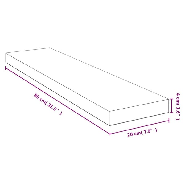 vidaXL Vegghylle 80x20x4 cm bambus