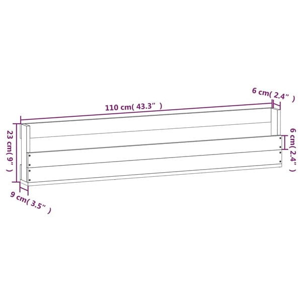 vidaXL Veggmonterte skohyller 2 stk hvit 110 x 9 x 23 cm heltre furu