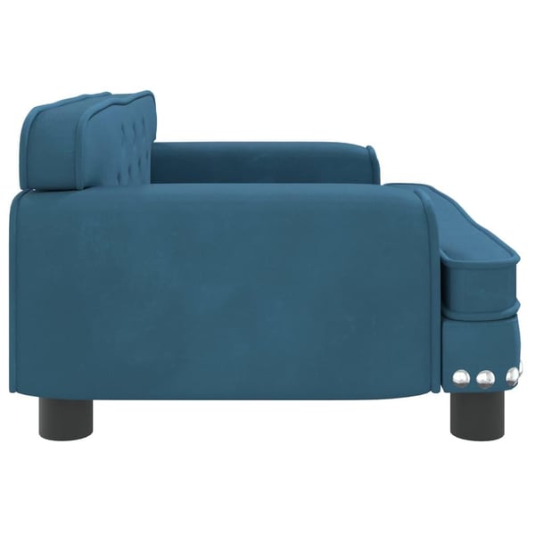 vidaXL hundeseng 70x45x30 cm velour blå